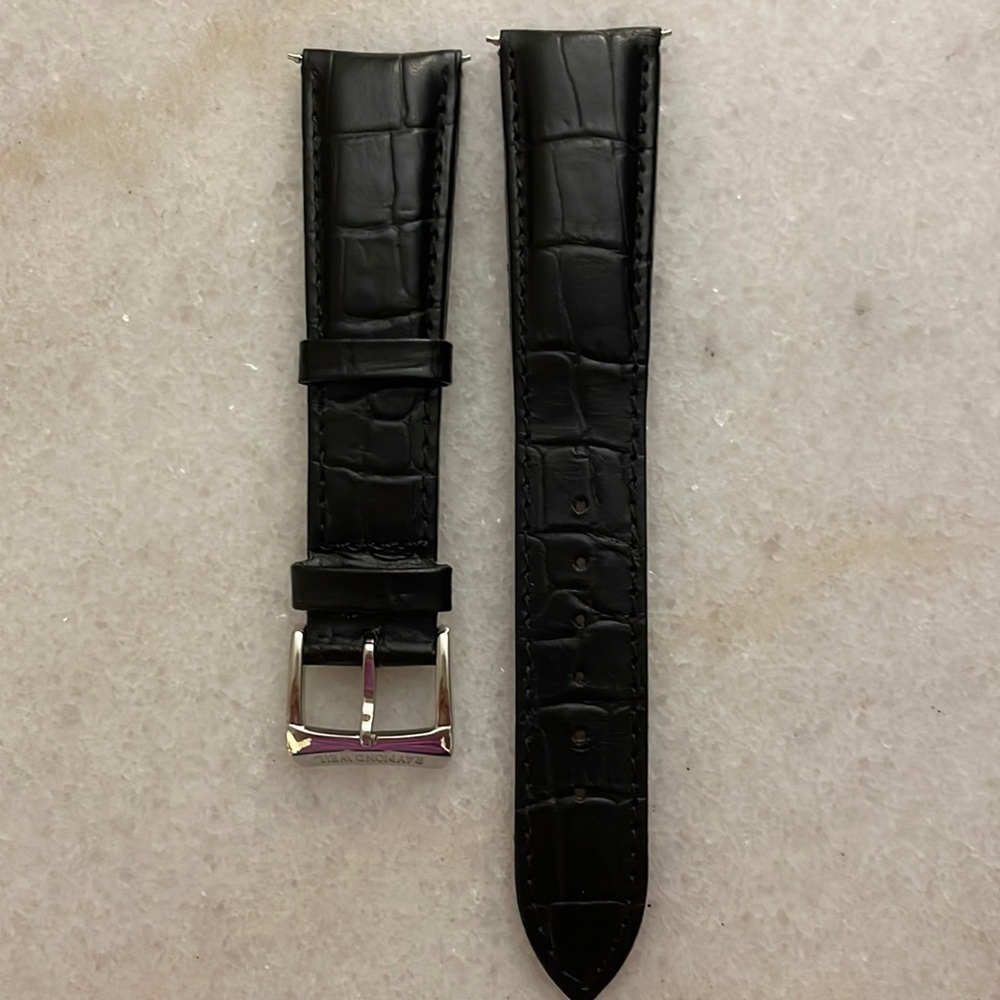 Raymond Weil black leather watch strap new never worn